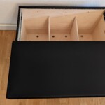 Wäschetruhe mit Lederverkleidung Wäschetruhe mit Lederverkleidung
