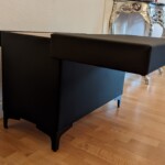 Wäschetruhe mit Lederverkleidung